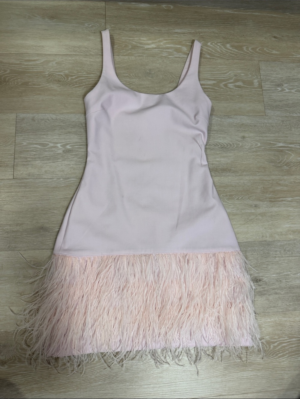 Elizabeth and James Pink Feather Trim Dress